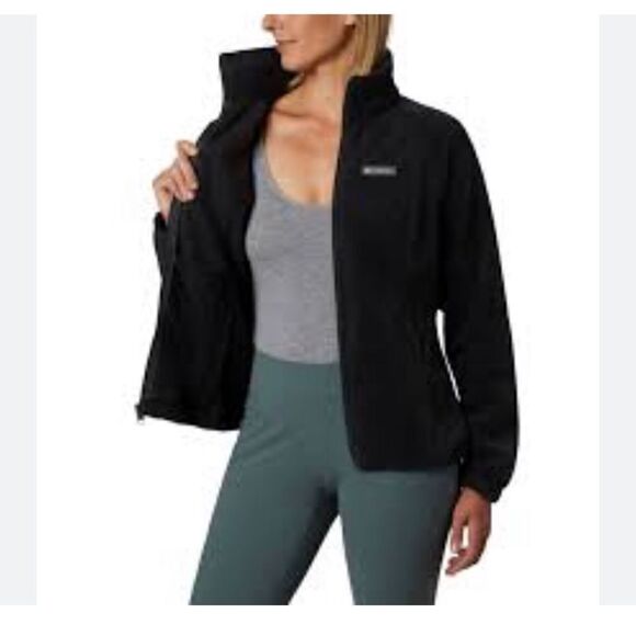 Columbia women’s size small black turtleneck fleece jacket - Picture 1 of 9